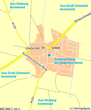 Lageplan des Semder Schützenhauses